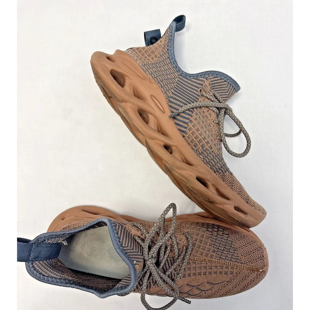 Unbranded CEAK Knit Sneakers Tan Brown Sculpted Sole Streetwear Size 9 women